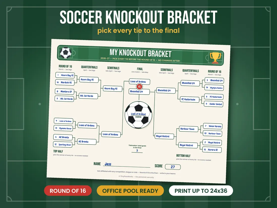 Soccer bracket printable